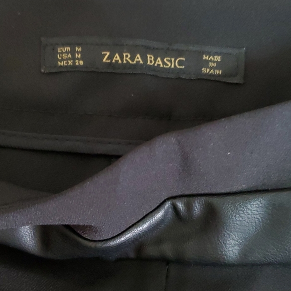 ZARA LEATHER DETAIL PANTS SIZE M - Picture 2 of 10